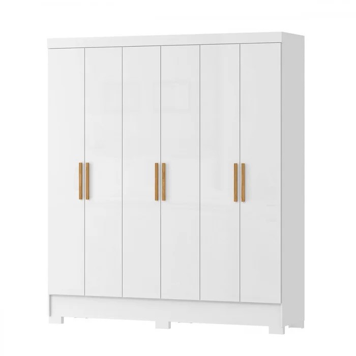 Guarda-Roupa Casal 6 Portas MX Móveis Gliese Branco Guarda-Roupa Casal 6 Portas MX Móveis Gliese Branco