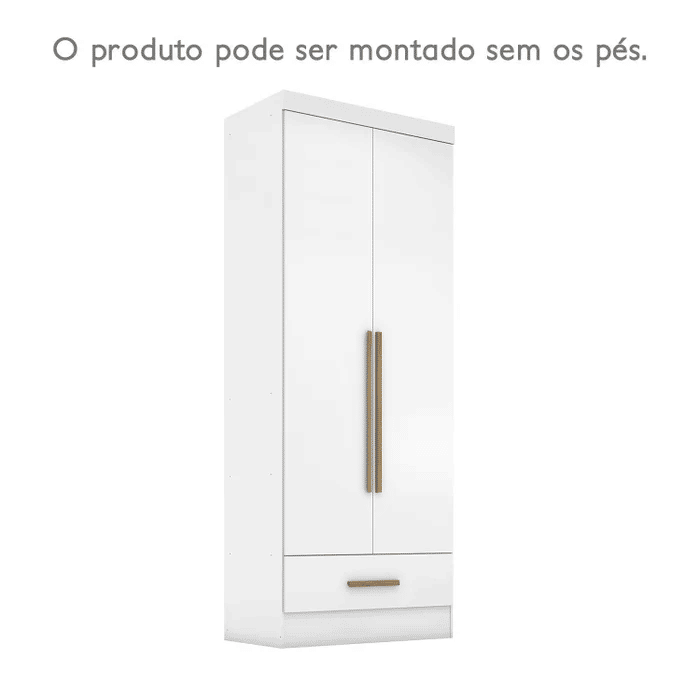 Guarda-Roupa Solteiro 2 Portas Rodial Smart Plus Branco Guarda-Roupa Solteiro 2 Portas Rodial Smart Plus Branco
