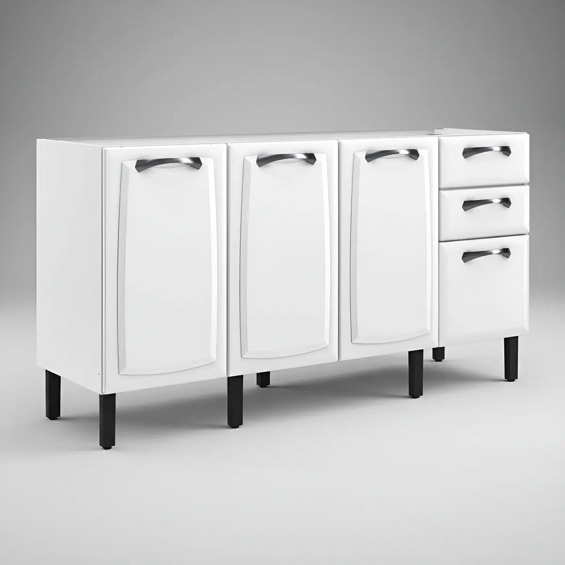 Balcão Itatiaia 4 Portas 2 Gavetas Sem Tampo New Premium 160cm Branco Balcão Itatiaia 4 Portas 2 Gavetas Sem Tampo New Premium 160cm Branco