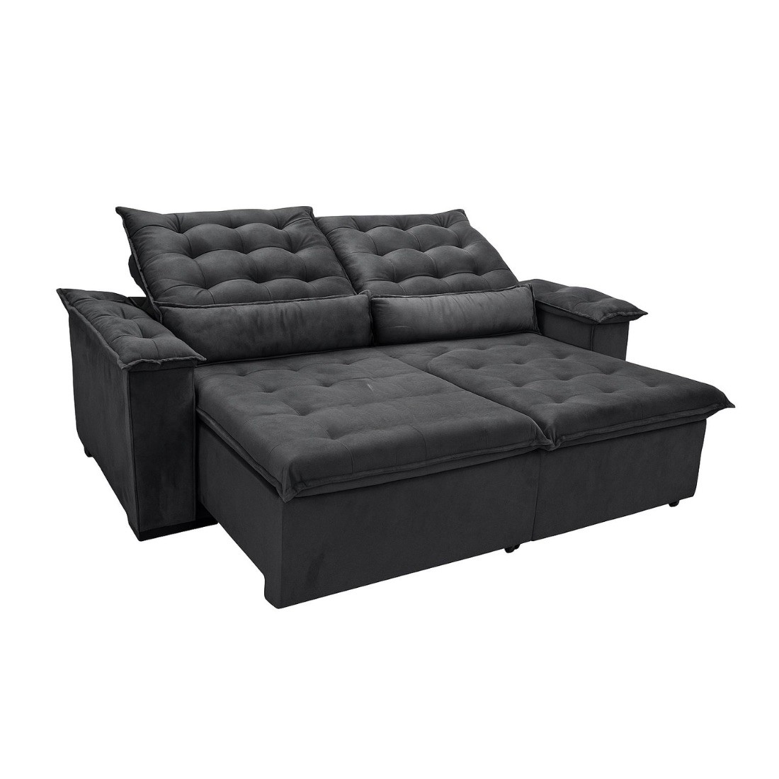 Sofá Retrátil Reclinável Dcore Veneza 210cm 2 Módulos Gráfite Sofá Retrátil Reclinável Dcore Veneza 210cm 2 Módulos Gráfite