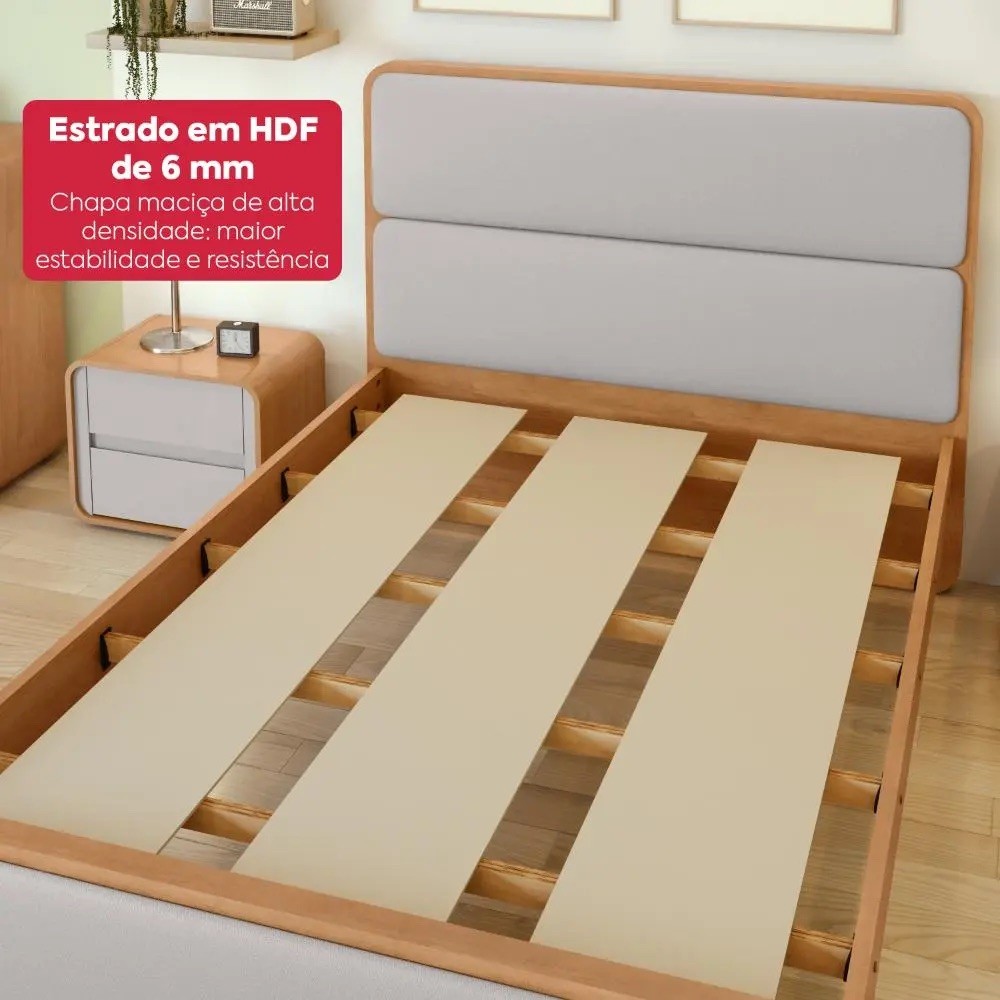 Cama Lopas Casal Loop Amendoa Clean Bege Corano - Amendoa