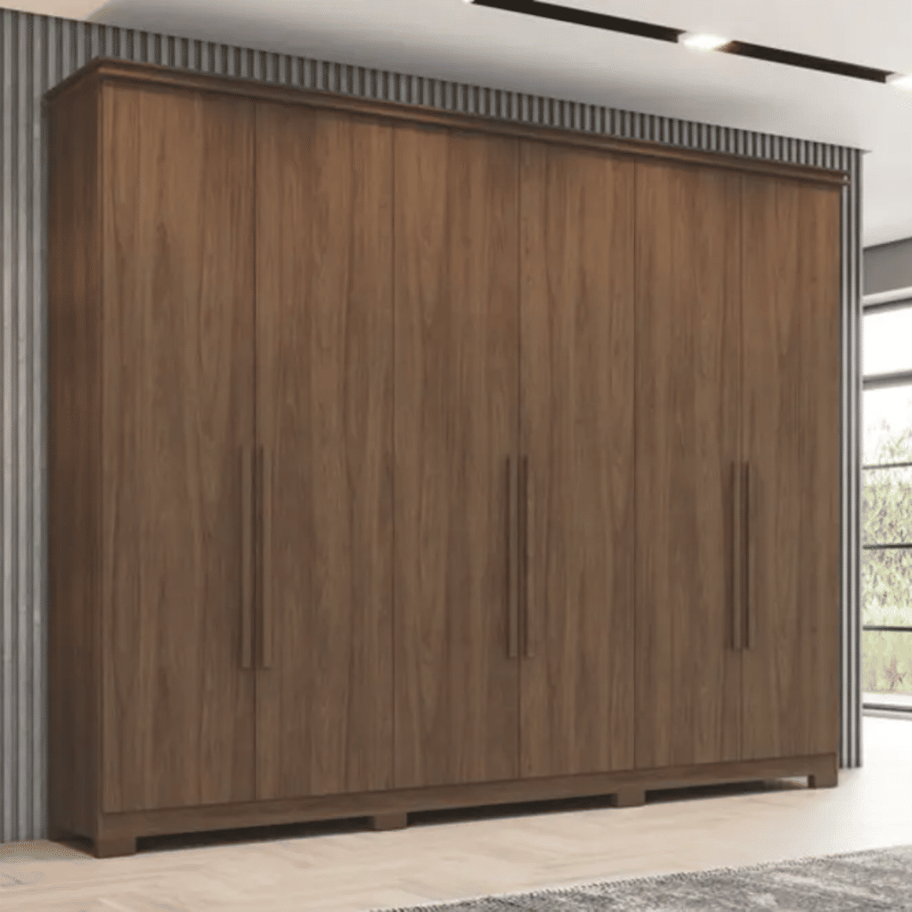 Guarda-roupa Casal Belori 6 Portas Castanho - Henn Guarda-roupa Casal Belori 6 Portas Castanho - Henn