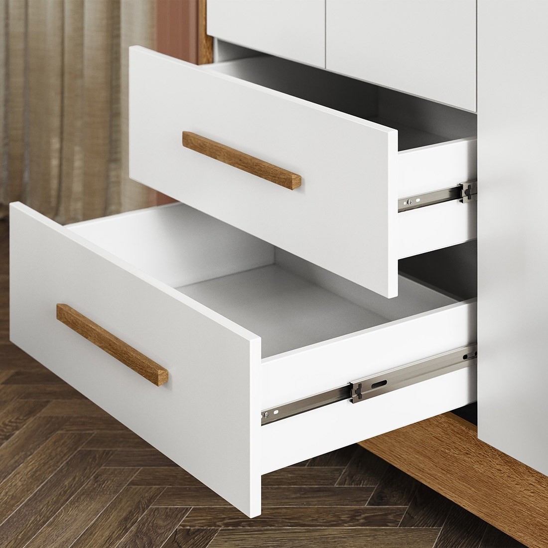 Guarda-roupa Infantil Flocos 100% MDF 3 Portas 2 Gavetas 90cm Tigus