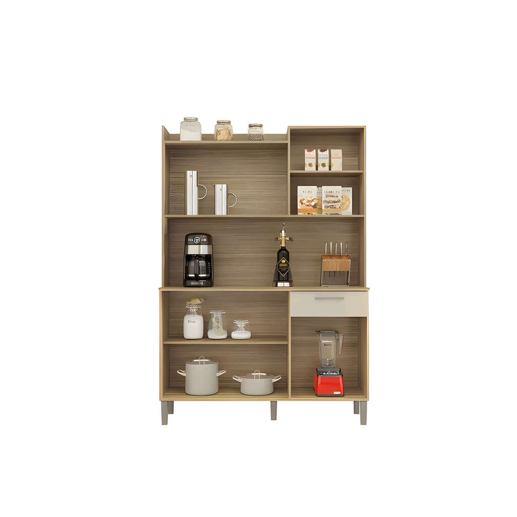 Armário de Cozinha Kit 6 Portas Kits Paraná Gênova Freijo/Vanilla Armário de Cozinha Kit 6 Portas Kits Paraná Gênova Freijo/Vanilla