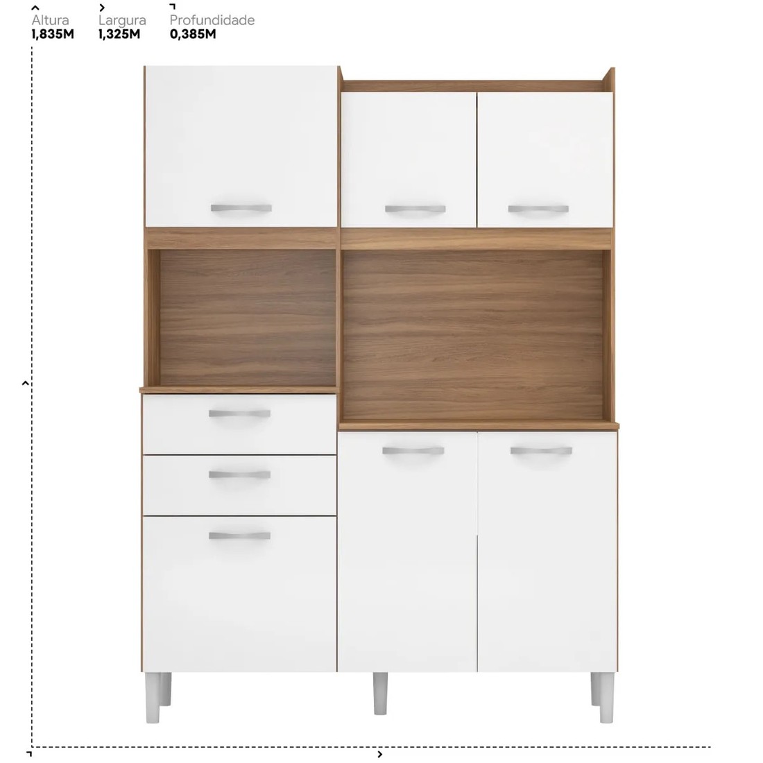 Kit Cozinha Compacta Harmonia 6 Portas 2 Gavetas Amêndola Branco – Demóbile Kit Cozinha Compacta Harmonia 6 Portas 2 Gavetas Amêndola Branco – Demóbile