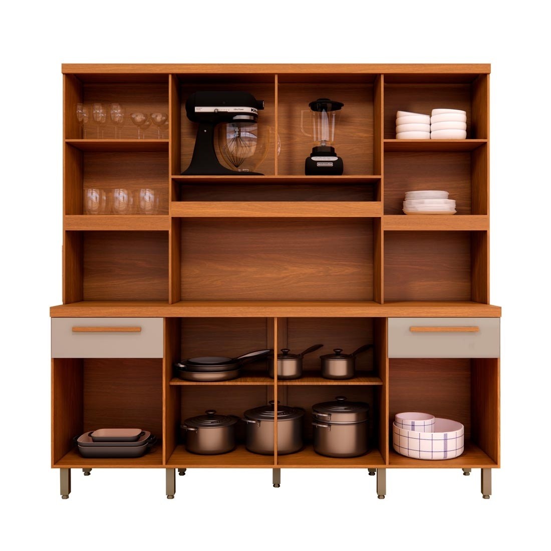 Kit Cozinha 8 Portas Georgia Luciane 200,2cm - Móveis Siena