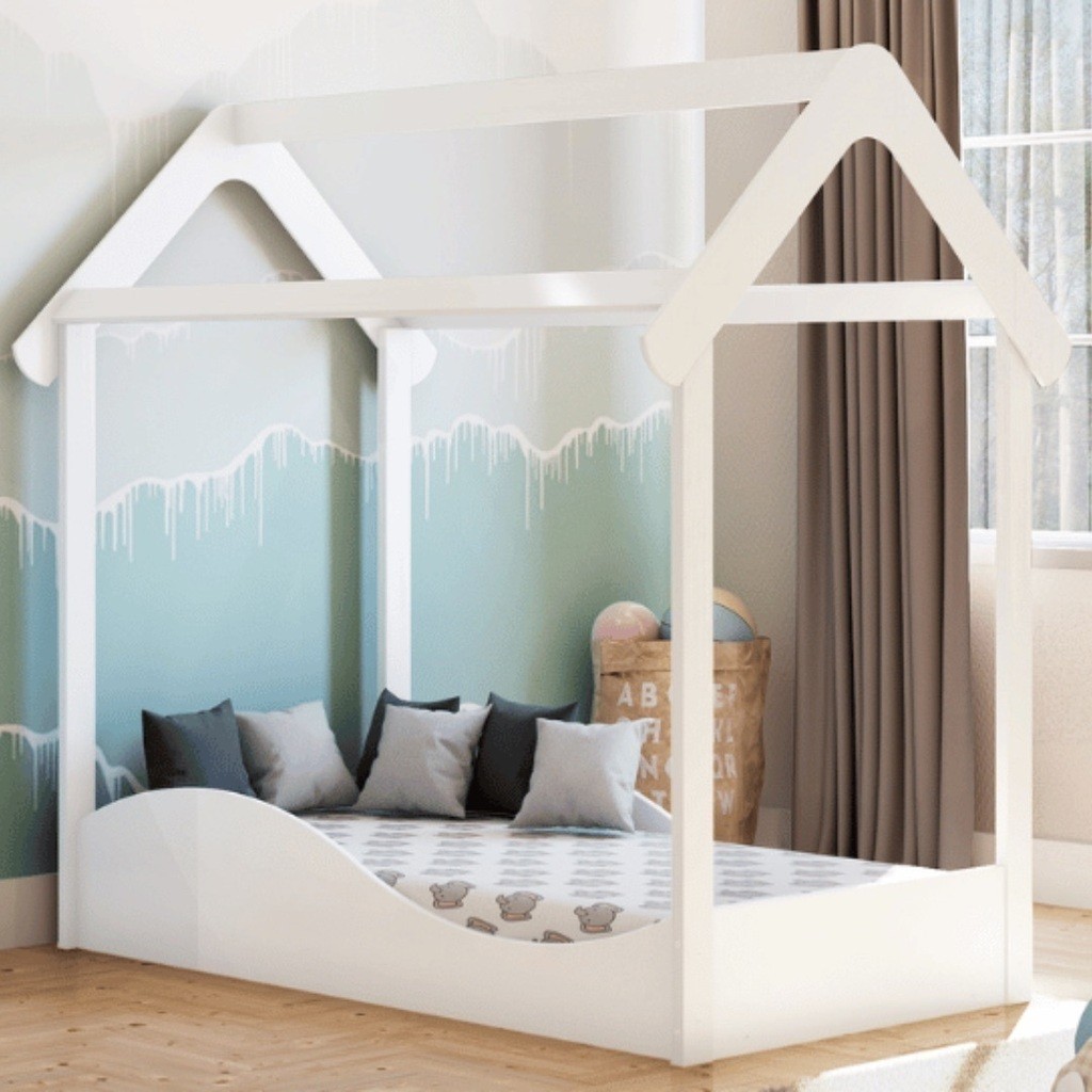 Mini Cama Montessoriana Uli Branco Brilho - Peroba Móveis Mini Cama Montessoriana Uli Branco Brilho - Peroba Móveis