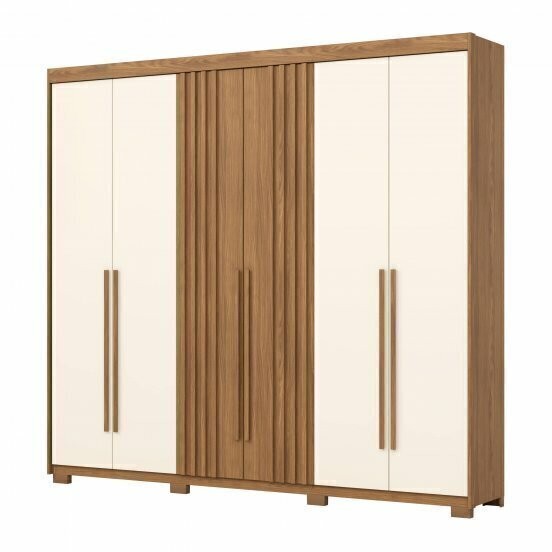 Guarda-roupa Casal Norton 6 Portas Nature/Off - Henn Guarda-roupa Casal Norton 6 Portas Nature/Off - Henn