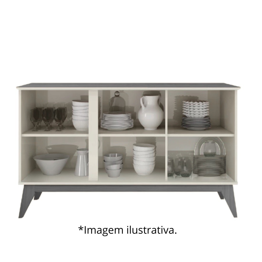 Buffet Aparador Andorra 3 Portas Tela Rattan Cedro/Cedro EDN