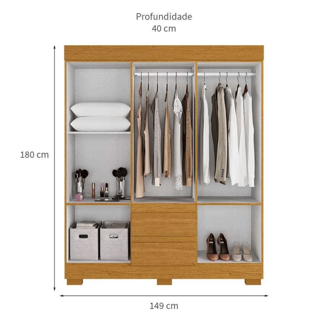 Guarda-Roupa Maya 6 Portas Cinamomo - Acp Móveis Guarda-Roupa Maya 6 Portas Cinamomo - Acp Móveis