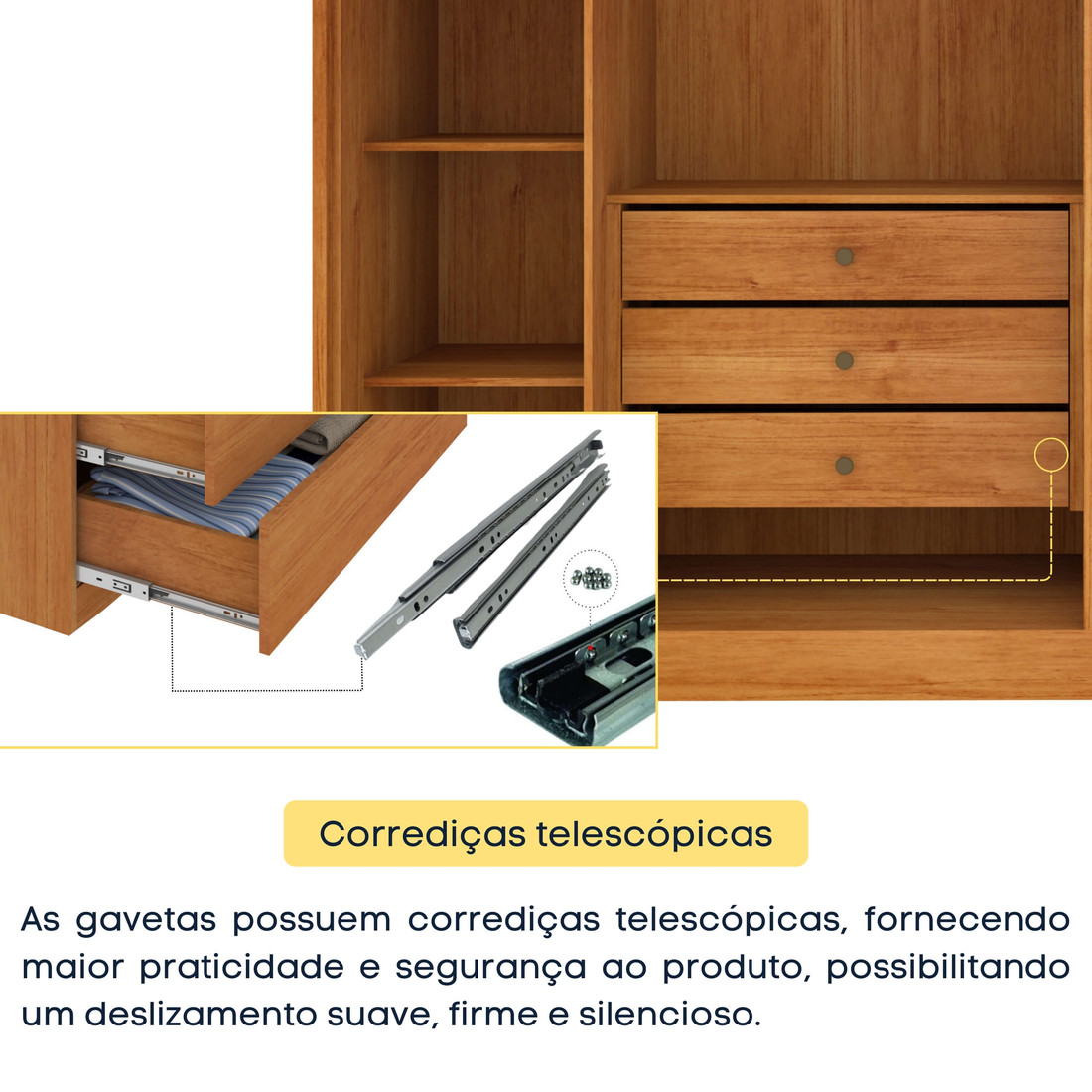 Guarda‑Roupa Casal Barcelona 6 Portas 6 Gavetas Ripado Cinamomo/Off White Guarda‑Roupa Casal Barcelona 6 Portas 6 Gavetas Ripado Cinamomo/Off White