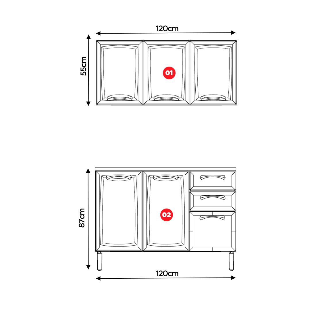 Cozinha em Aço New Premium 2 peças cor Branco - Itatiaia Cozinha em Aço New Premium 2 peças cor Branco - Itatiaia