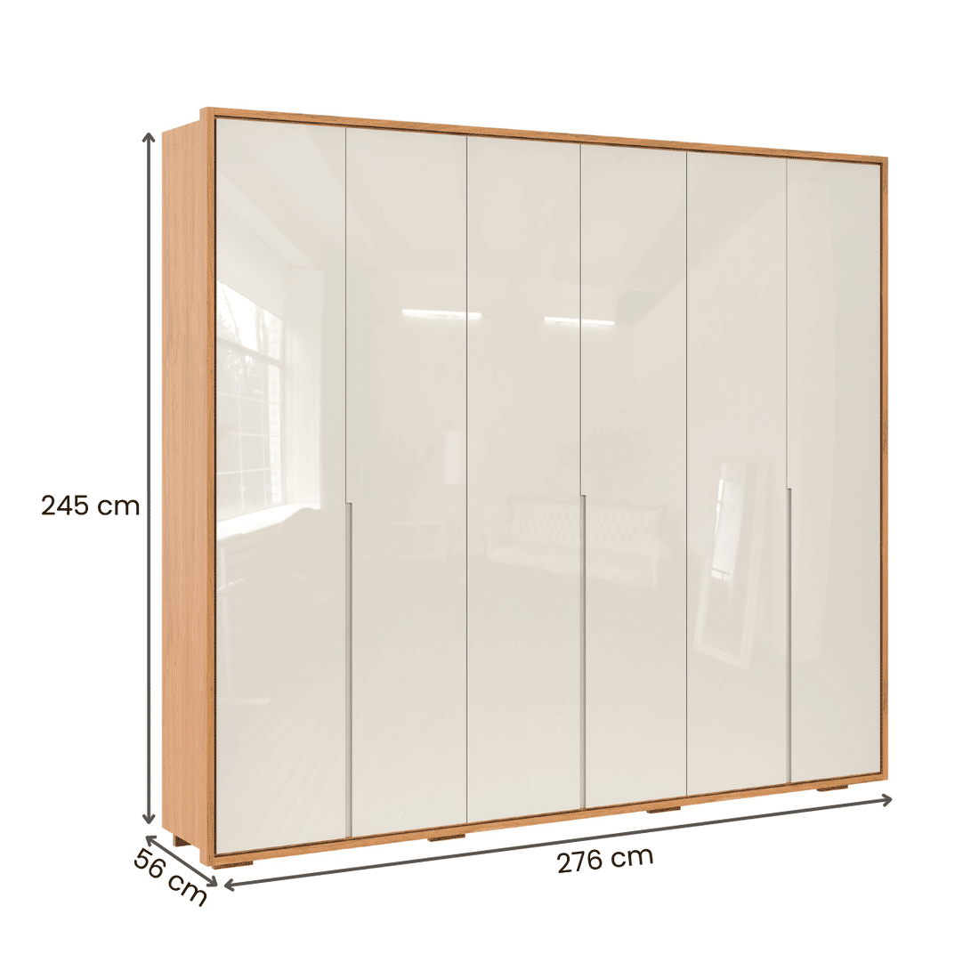 Guarda-Roupa 6 Portas Concept 2.7 Robel MDF Freijó com Off White 2,76 m Guarda-Roupa 6 Portas Concept 2.7 Robel MDF Freijó com Off White 2,76 m
