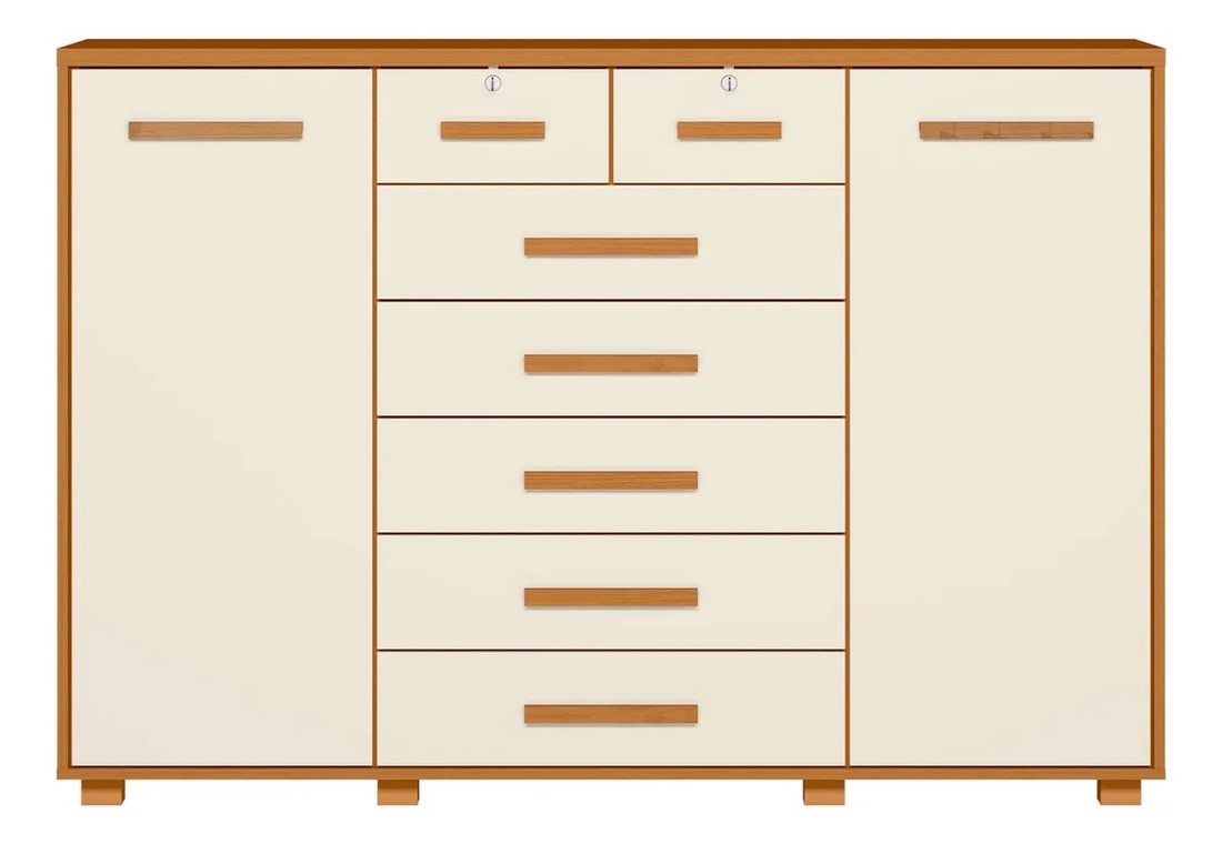 Cômoda 7 Gavetas 2 Portas Albatroz Fontana - Cinamomo/Off White Cômoda 7 Gavetas 2 Portas Albatroz Fontana - Cinamomo/Off White