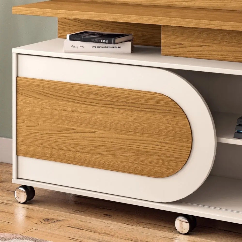 Estante Home TV 55 Polegadas HB Móveis Orbis Cinamomo/Off White