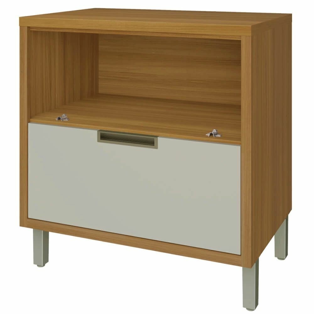 Balcão de Cozinha com Tampo Nesher 1 Porta 1 Gaveta Imperatriz 80cm Freijo / Off White Balcão de Cozinha com Tampo Nesher 1 Porta 1 Gaveta Imperatriz 80cm Freijo / Off White