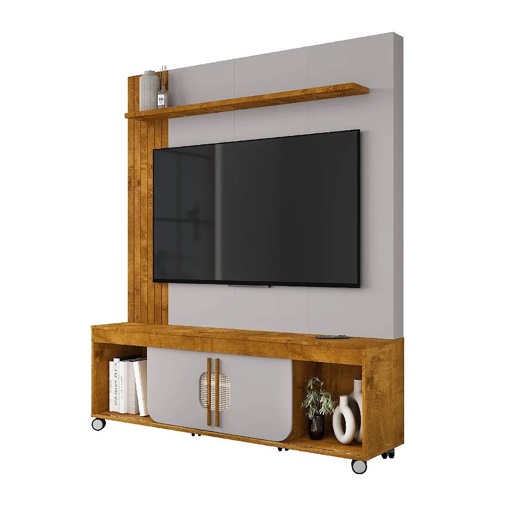Home para TV até 65 Polegadas Maragogi 2 Portas Naturalle/Off White - Móveis Bechara Home para TV até 65 Polegadas Maragogi 2 Portas Naturalle/Off White - Móveis Bechara