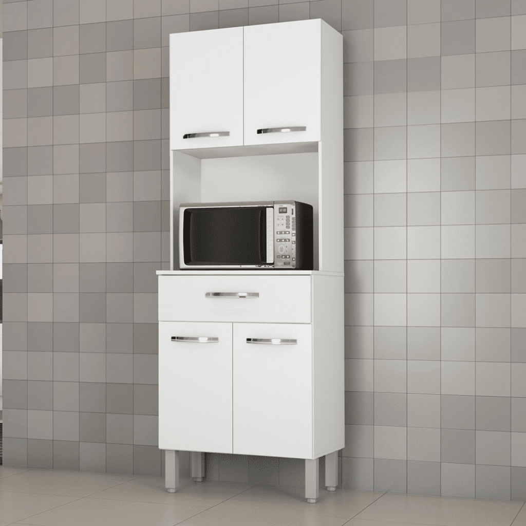 Armário de Cozinha Kit 4 Portas 1 Gaveta Balli Branco - Fiorello Armário de Cozinha Kit 4 Portas 1 Gaveta Balli Branco - Fiorello