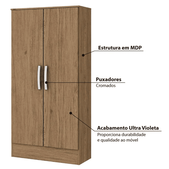 Armário Multiuso Henn Briz B14 - 2 Portas - Rústico Armário Multiuso Henn Briz B14 - 2 Portas - Rústico