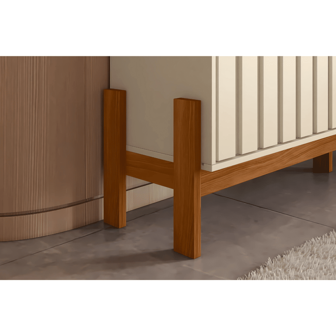 Rack Bancada New Aurora Mobler Pérola Metalizado / Cinamomo Mel