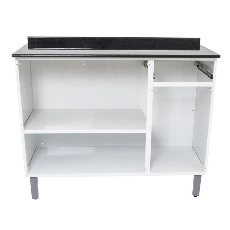 Balcão Rose em Aço 3 Portas 1 Gaveta, Preto - Itatiaia Balcão Rose em Aço 3 Portas 1 Gaveta, Preto - Itatiaia