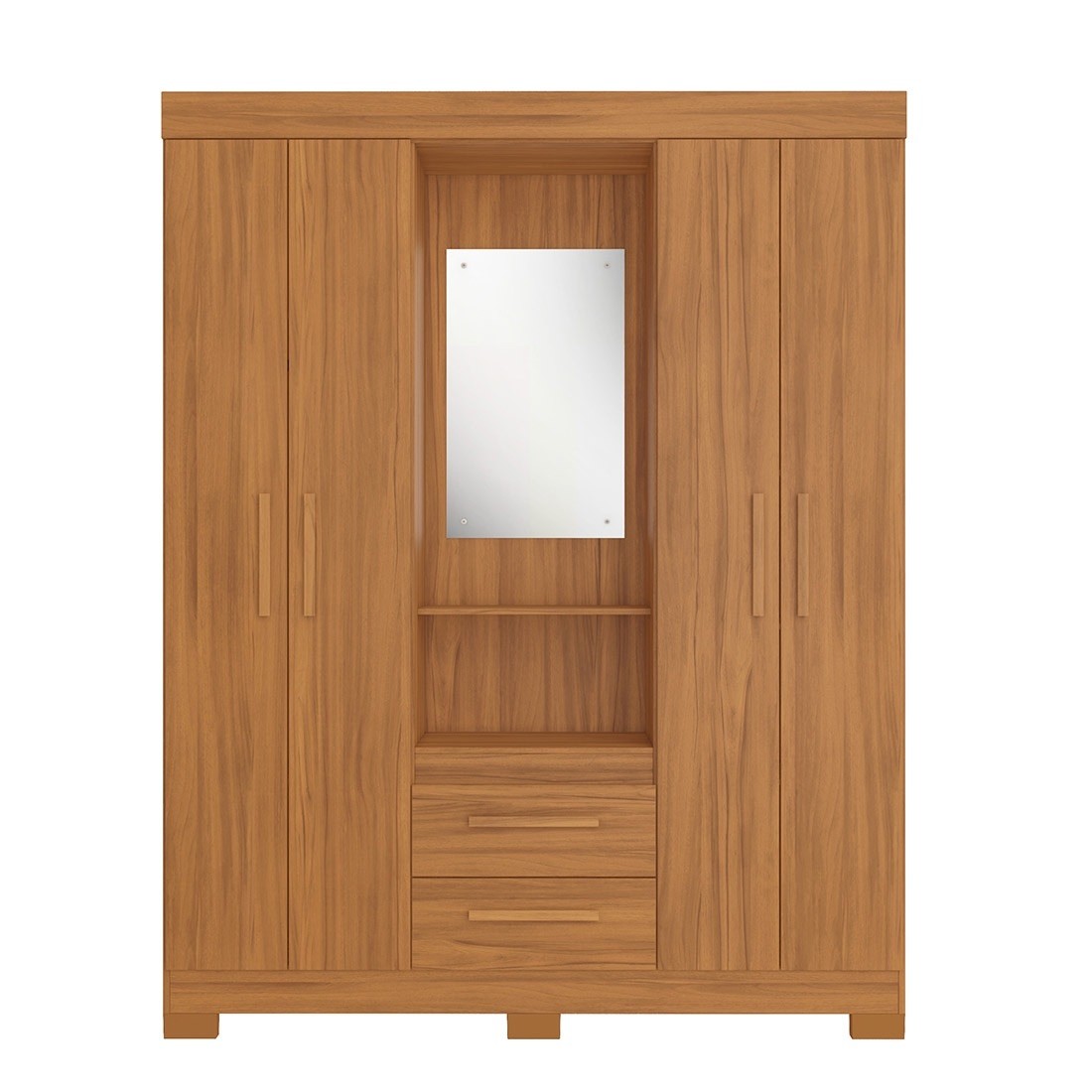 Guarda-roupa Solteiro NT6055 com Espelho 4 Portas Notável - Freijo