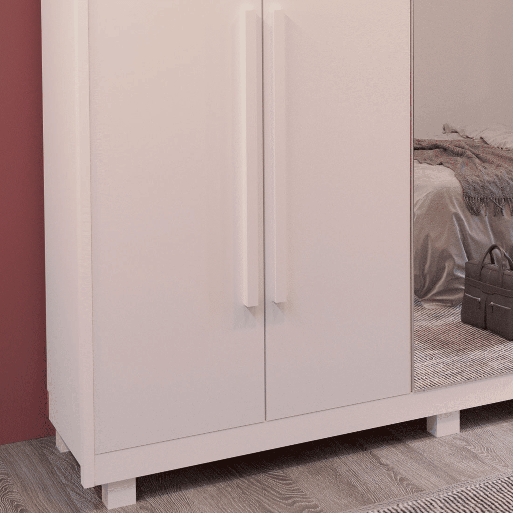 Guarda-Roupa Casal Com Espelho Em MDF 6 Portas Bom Pastor Primore Branco Guarda-Roupa Casal Com Espelho Em MDF 6 Portas Bom Pastor Primore Branco