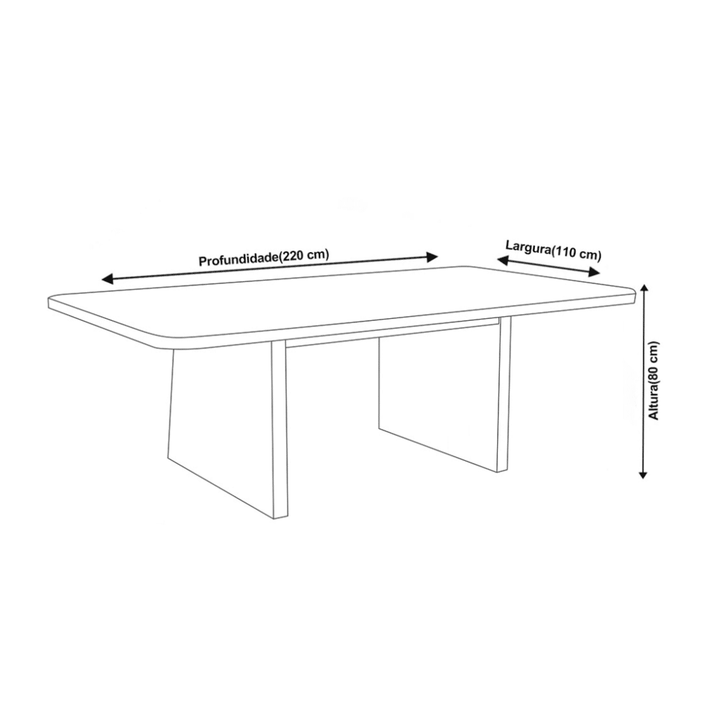 Mesa Rimini 220x110 Tampo de Vidro com 06 cadeiras NPTC9005 - Bom Pastor 