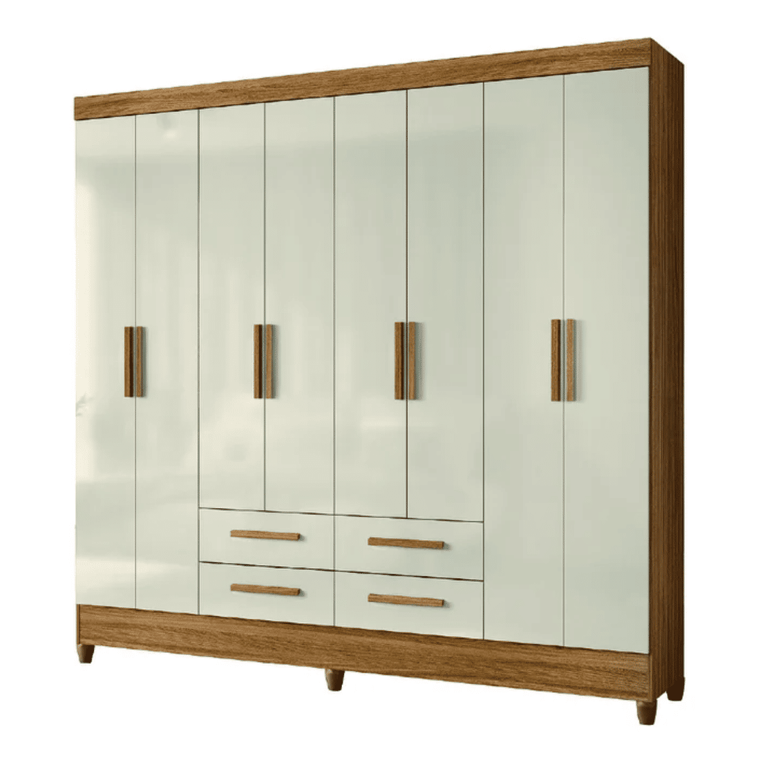 Guarda-Roupa Casal Moval Flórida 8 Portas Freijó/Off White Guarda-Roupa Casal Moval Flórida 8 Portas Freijó/Off White