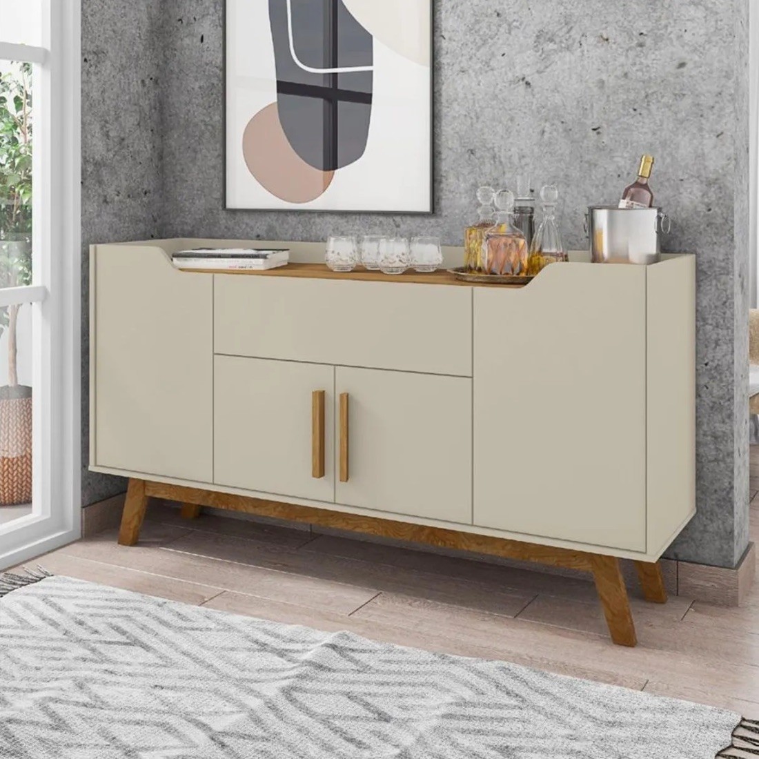 Aparador Buffet Future Off White Cinamomo - Móveis Bechara Aparador Buffet Future Off White Cinamomo - Móveis Bechara