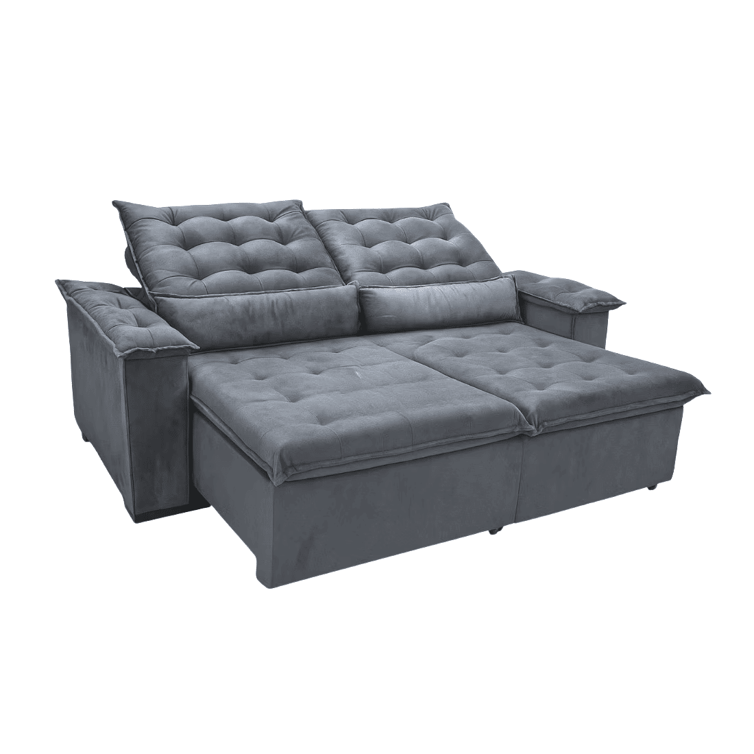 Sofá Retrátil Reclinável Dcore Veneza 210cm 2 Módulos Gráfite 