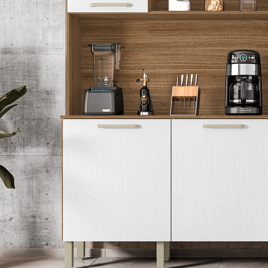 Armário de Cozinha Kit 6 Portas 2 Gavetas Ferrara Kits Paraná Freijo/Ripado/Supremo Armário de Cozinha Kit 6 Portas 2 Gavetas Ferrara Kits Paraná Freijo/Ripado/Supremo