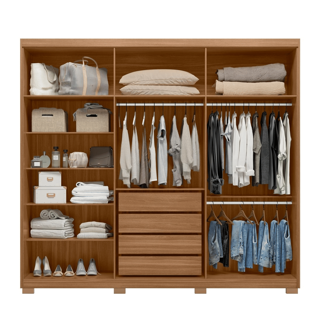 Guarda-Roupa Venice 6 Portas 100% MDF Demóbile - Amendoa/off White Guarda-Roupa Venice 6 Portas 100% MDF Demóbile - Amendoa/off White