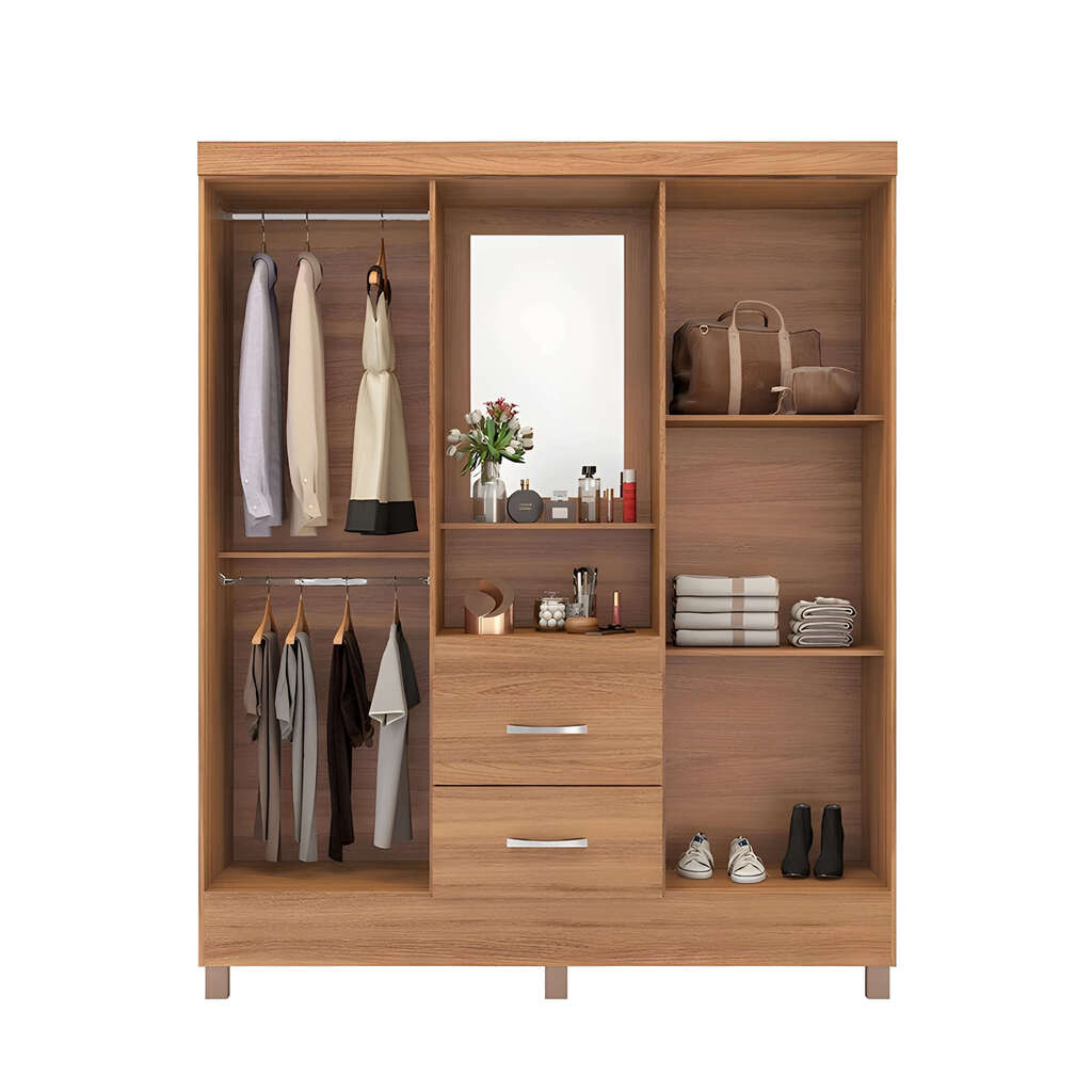 Guarda-Roupa Solteiro Com Espelho Capelinha Lord Amendola - Demobile Guarda-Roupa Solteiro Com Espelho Capelinha Lord Amendola - Demobile