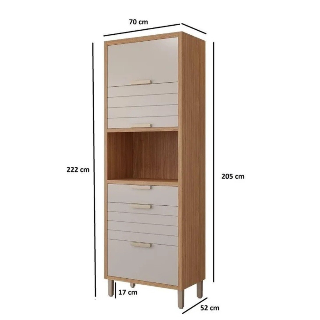 Paneleiro Torre Quente Eloise 70cm 3pt 2gav MGM Freijo/ Off white Paneleiro Torre Quente Eloise 70cm 3pt 2gav MGM Freijo/ Off white