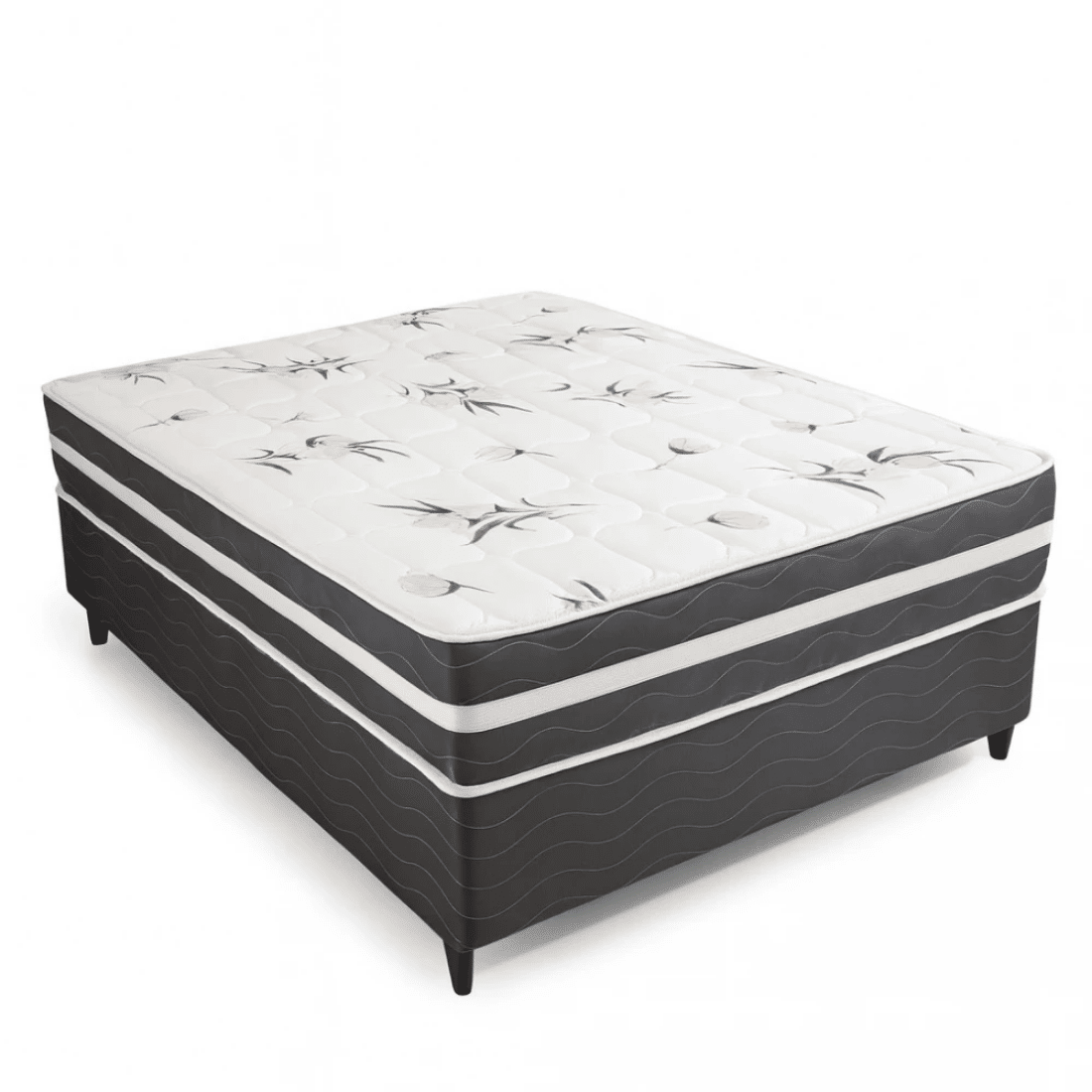 Conjunto Box Viena Casal (Base+ Colchão) Molas Ensacadas 138x188x52 Conjunto Box Viena Casal (Base+ Colchão) Molas Ensacadas 138x188x52