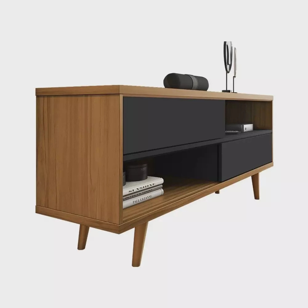 Rack Para Sala Suporta TV até 50 Polegadas Notável NT 1180 Freijó/Preto Rack Para Sala Suporta TV até 50 Polegadas Notável NT 1180 Freijó/Preto