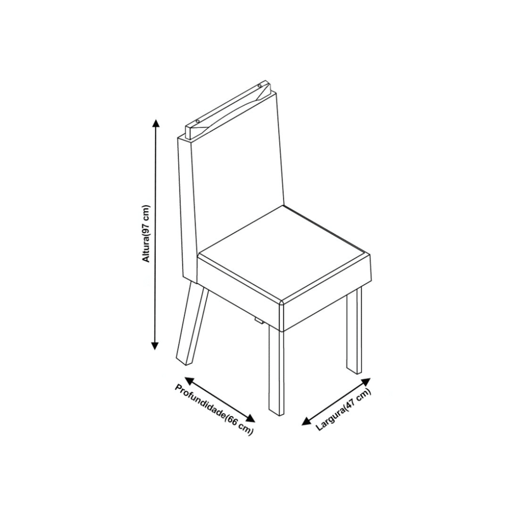 Mesa Rimini 220x110 Tampo de Vidro com 06 cadeiras NPTC9005 - Bom Pastor 