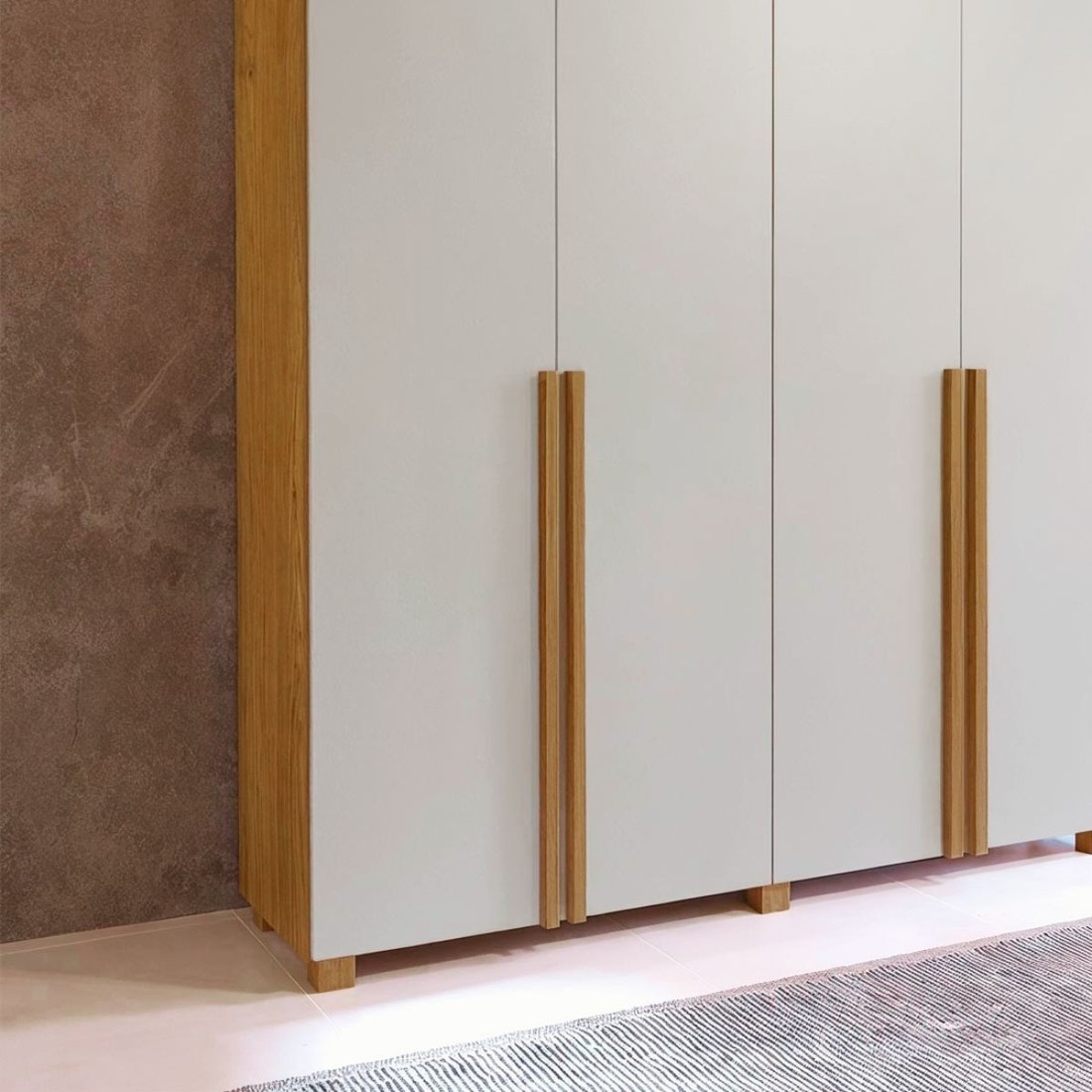 Guarda-roupa Solteiro 4 Portas 3 Gavetas 183cm Spin Bom Pastor - Nog/Beg