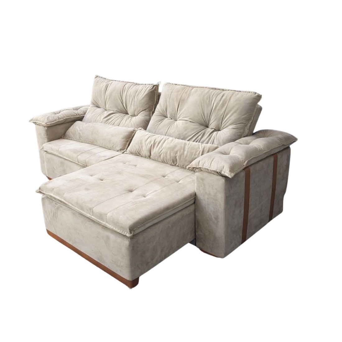 Sofá Retrátil Reclinável Imperador 230cm 2 Modulos - Bege Sofá Retrátil Reclinável Imperador 230cm 2 Modulos - Bege