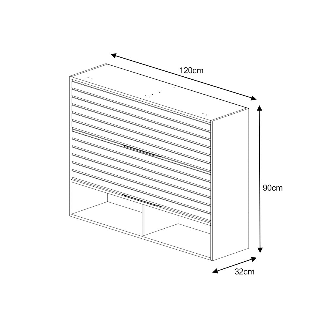Armário Aéreo Esplendida 120 2 Portas 100% MDF MGM Móveis - Cina/Ofw