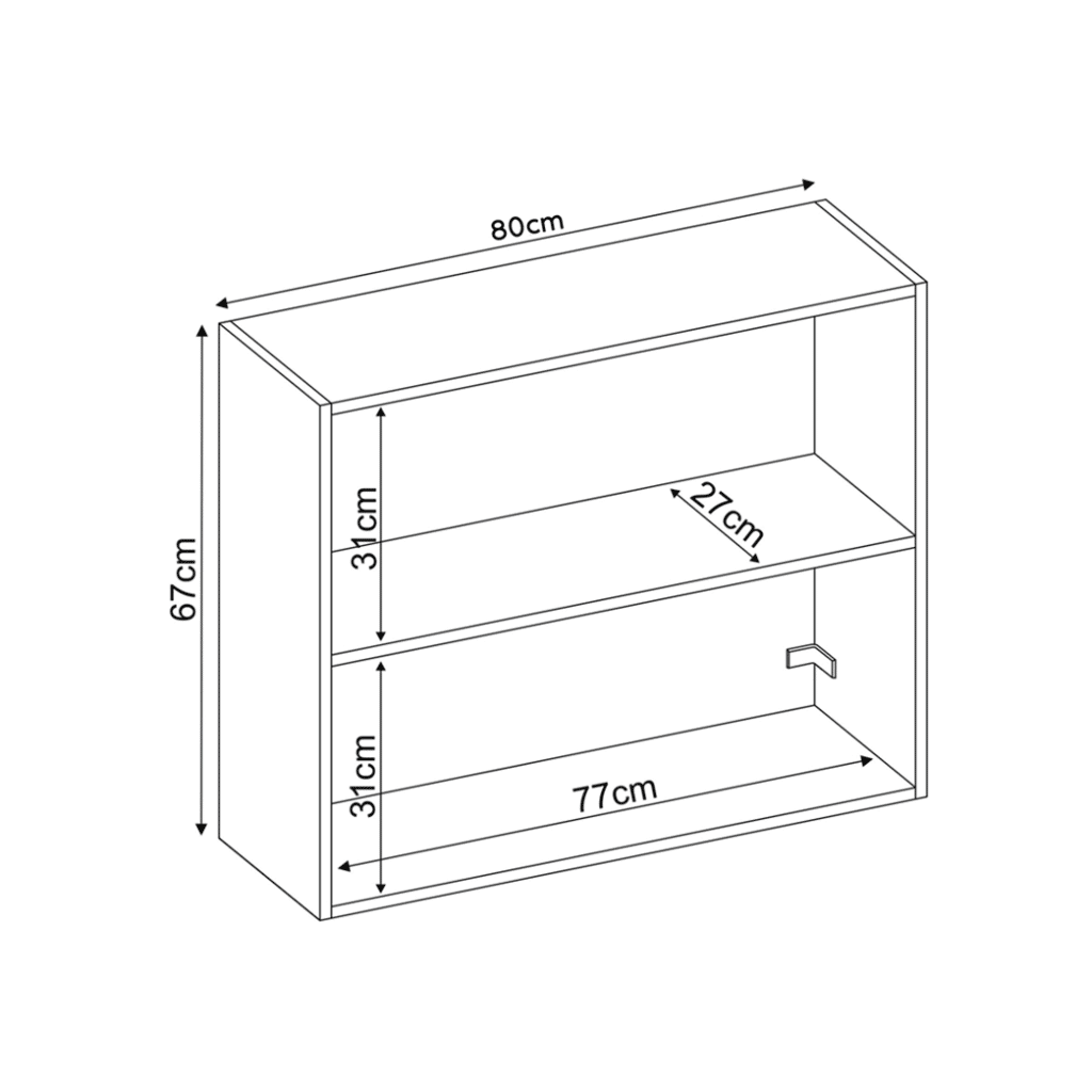 Armário Aéreo de Cozinha 2 Portas, Firenze 80cm - Demobile - Amêndoa/Branco Armário Aéreo de Cozinha 2 Portas, Firenze 80cm - Demobile - Amêndoa/Branco