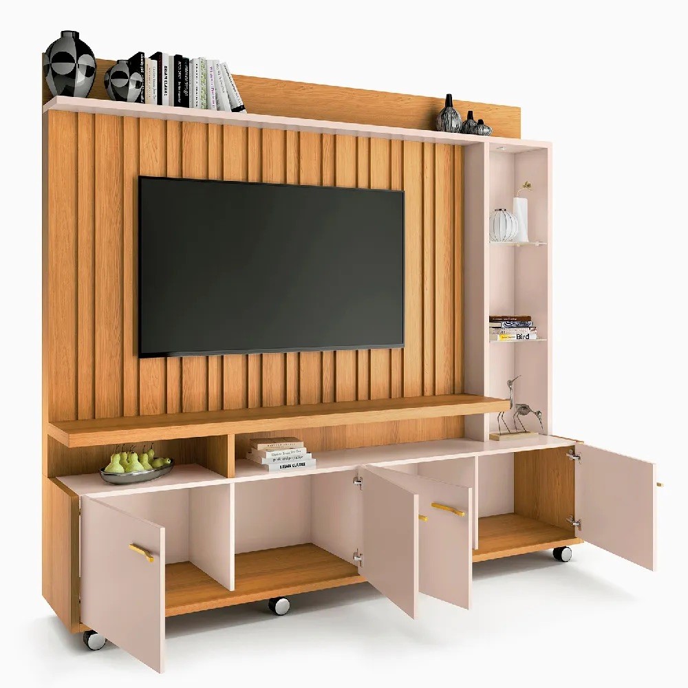 Estante Home  Titan 2.0 HB 4 Portas 200cm - Cinamomo/Off White