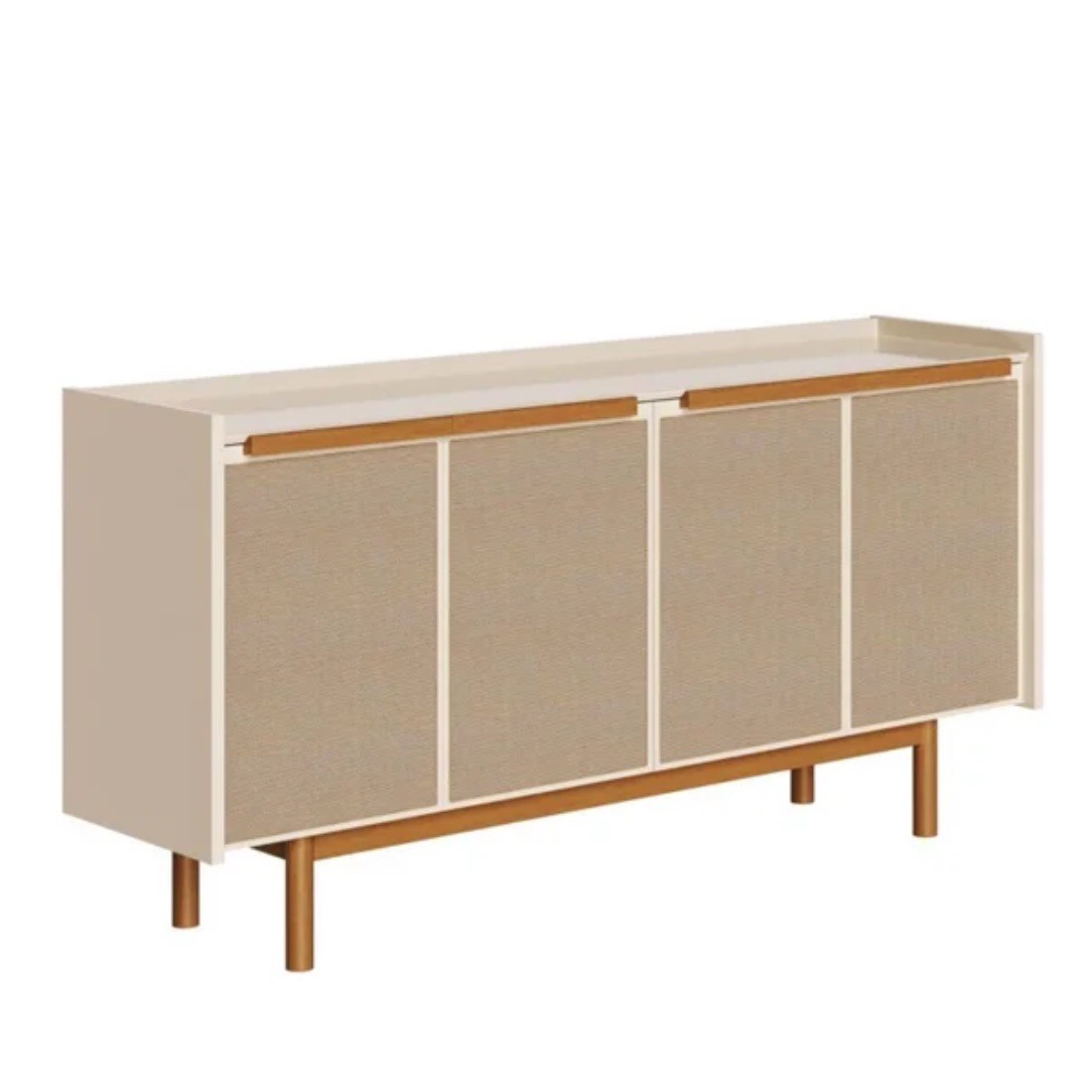 Buffet Dune 4 Portas 1.6 com 1 Gaveta, Off White/Nature - Imcal Buffet Dune 4 Portas 1.6 com 1 Gaveta, Off White/Nature - Imcal