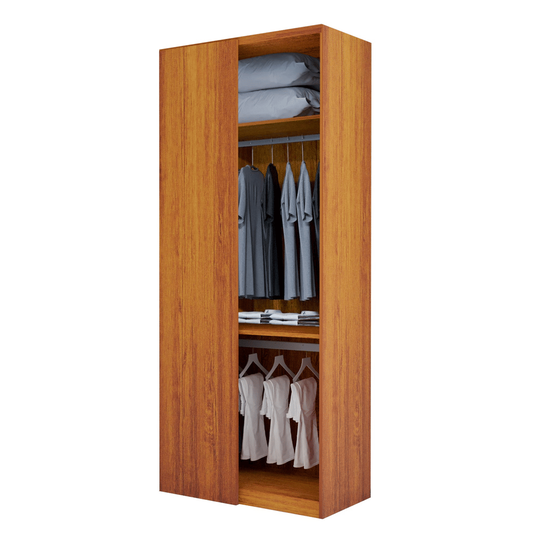 Modulo Guarda-Roupa Tivoli Canto Reto, 100% MDF Nature/Bege - Bom Pastor