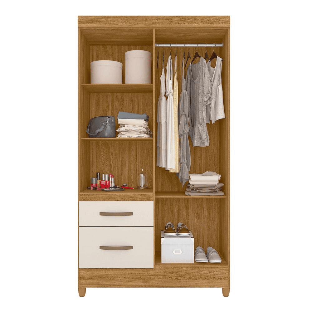 Guarda-Roupa Solteiro 4 Portas Moval Madri Freijo/Off White Guarda-Roupa Solteiro 4 Portas Moval Madri Freijo/Off White