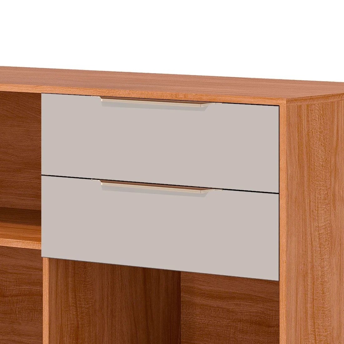 Balcão de Cozinha 100% MDF com Tampo 2 Gav e 2 Portas 120cm - Esplendida/Divina - Cinamomo/Off White - MGM Móveis