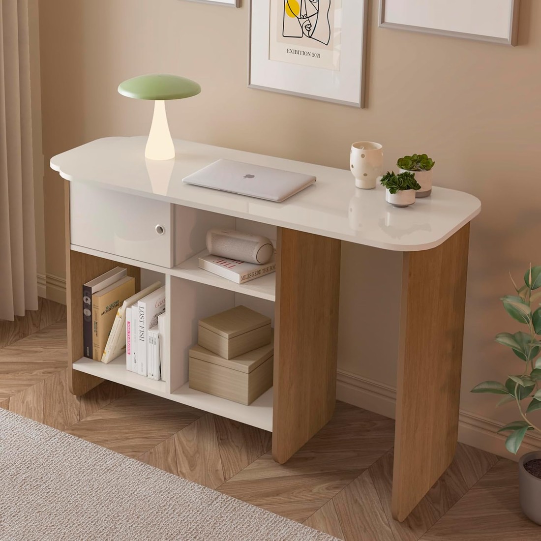 Escrivaninha Artely Nomad 1 Porta de Correr Cinamomo Off White Escrivaninha Artely Nomad 1 Porta de Correr Cinamomo Off White