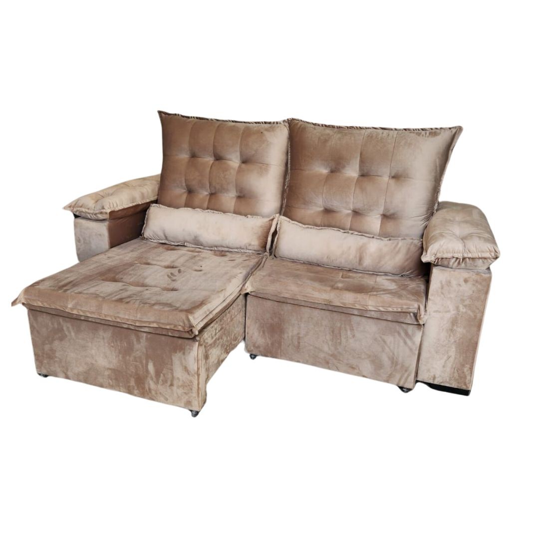 Sofá Retrátil Reclinável Dcore Veneza 210cm 2 Módulos Castor Sofá Retrátil Reclinável Dcore Veneza 210cm 2 Módulos Castor