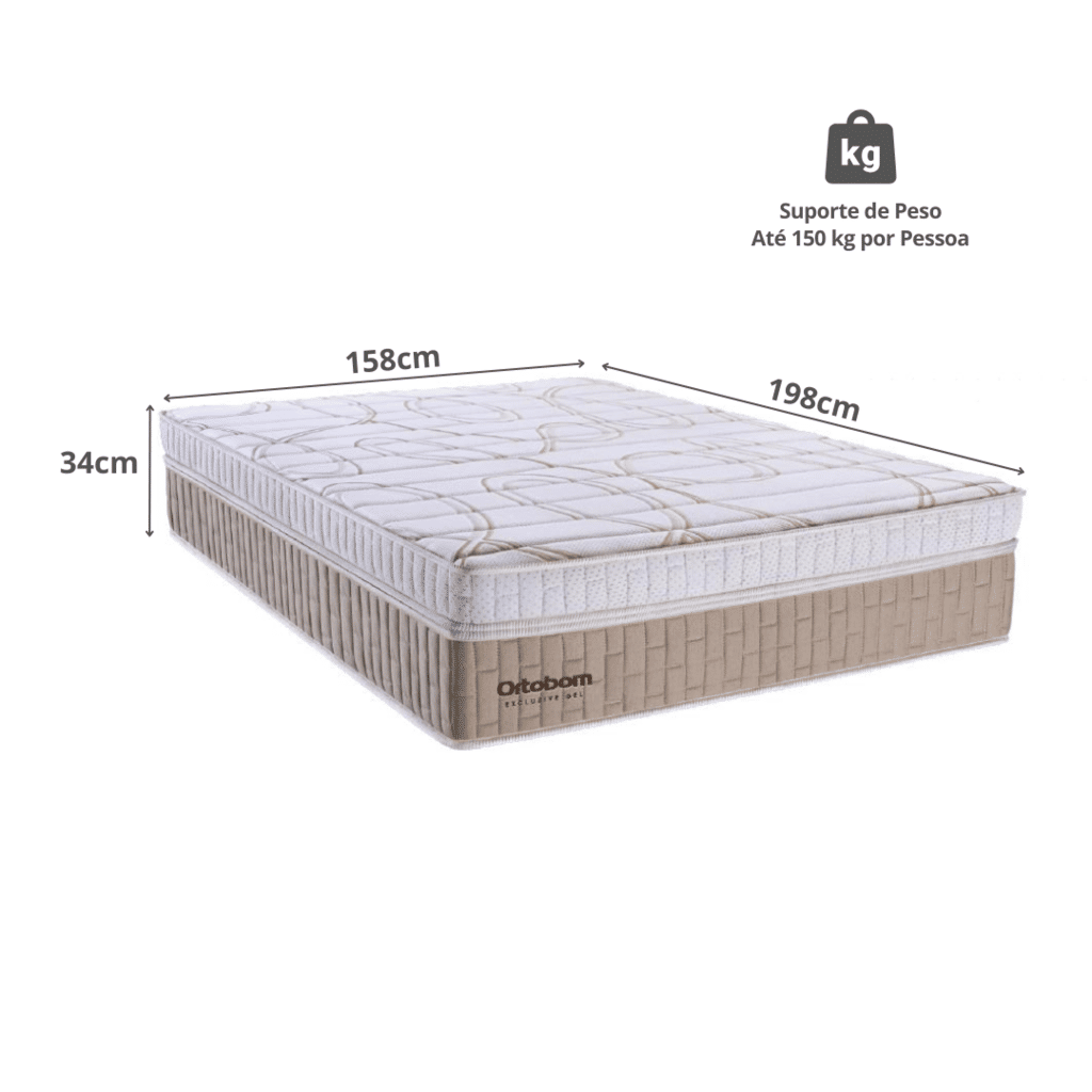 Colchão Queen Ortobom Exclusive Gel Molas Ensacadas - 158x198x34cm Colchão Queen Ortobom Exclusive Gel Molas Ensacadas - 158x198x34cm